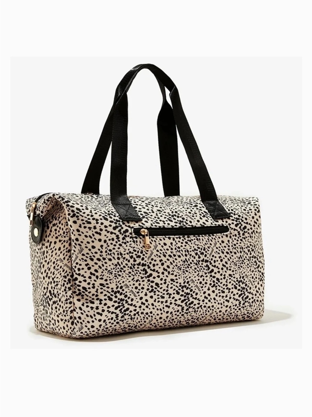 NWOT Anthropologie Mali + Lili | Black/Cream Leopard Print Canvas Weekender Bag